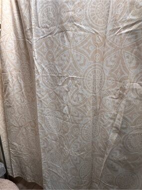 Serena & Lily ventura shower curtain Beige And Cream Color Heavy Cotton